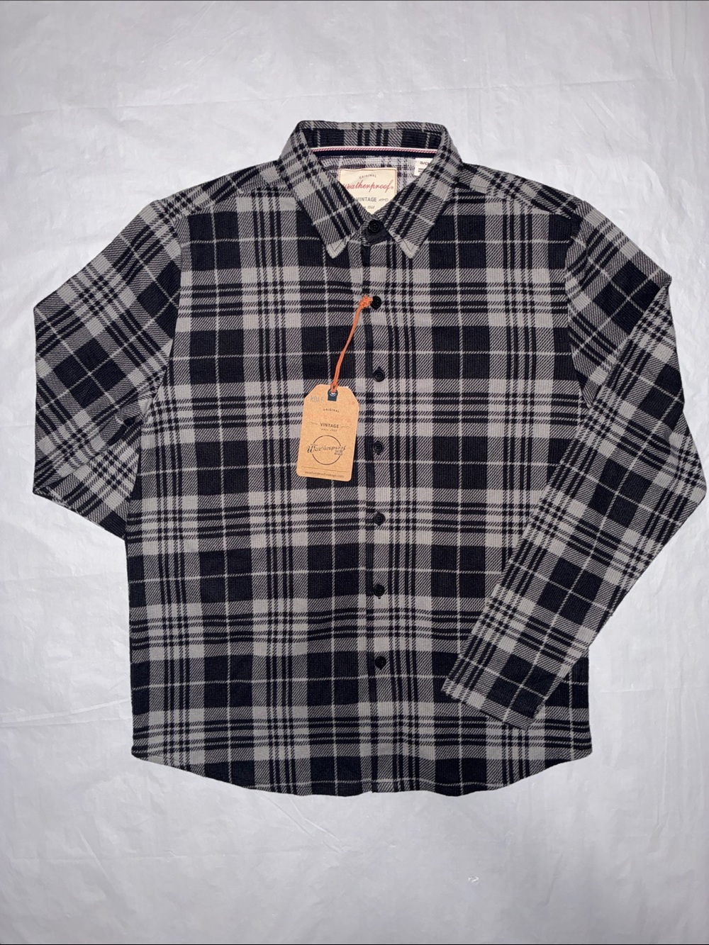Weatherproof Black & Gray Plaid Button-Down Shirt